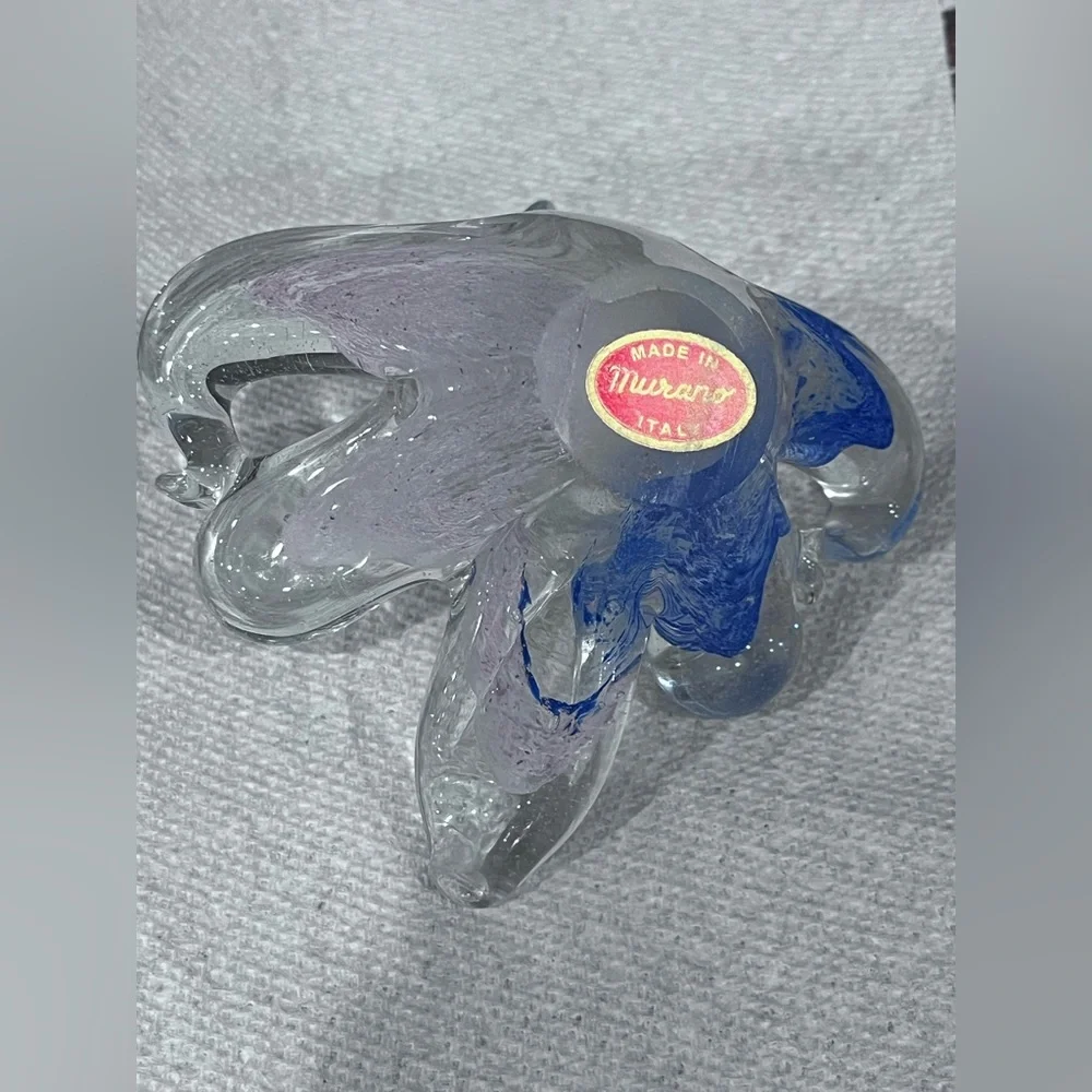 Murano Made in Italy Handblown Glass Swan Shaped Figure &‎ Bowl.